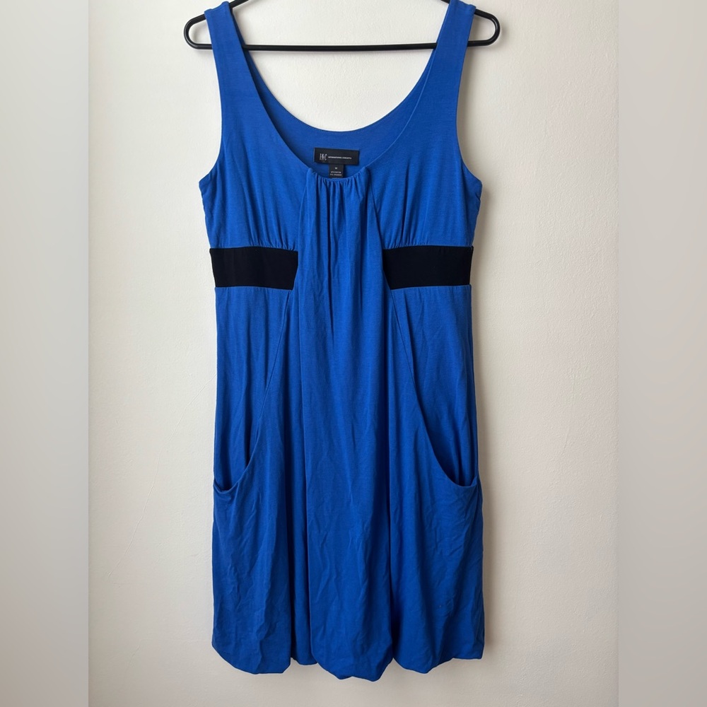 INC Royal Blue Sleeveless Dress with Black Accents with Lining. Great condition.